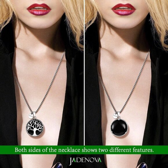 Family Tree Necklace Tree of Life Gemstone Crystal Pendant Necklace 24 Inches St - Picture 5 of 7